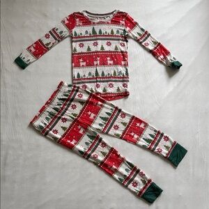 Angel Dear Red and Green Holiday Pajama Set Size 4T